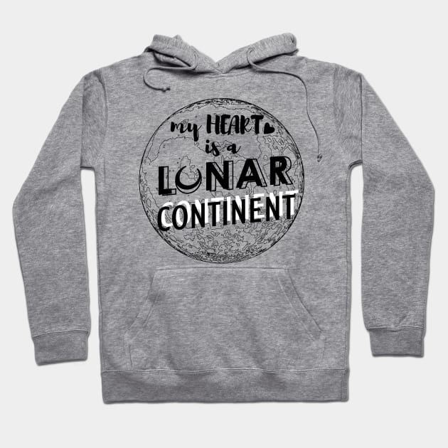 lunar continent black Hoodie by errol5cross